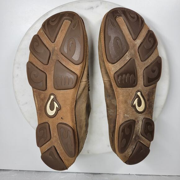 OluKai‎ Moala Shoes Mens 13M Brown Classic Leather Slip On Loafer - Picture 4 of 15
